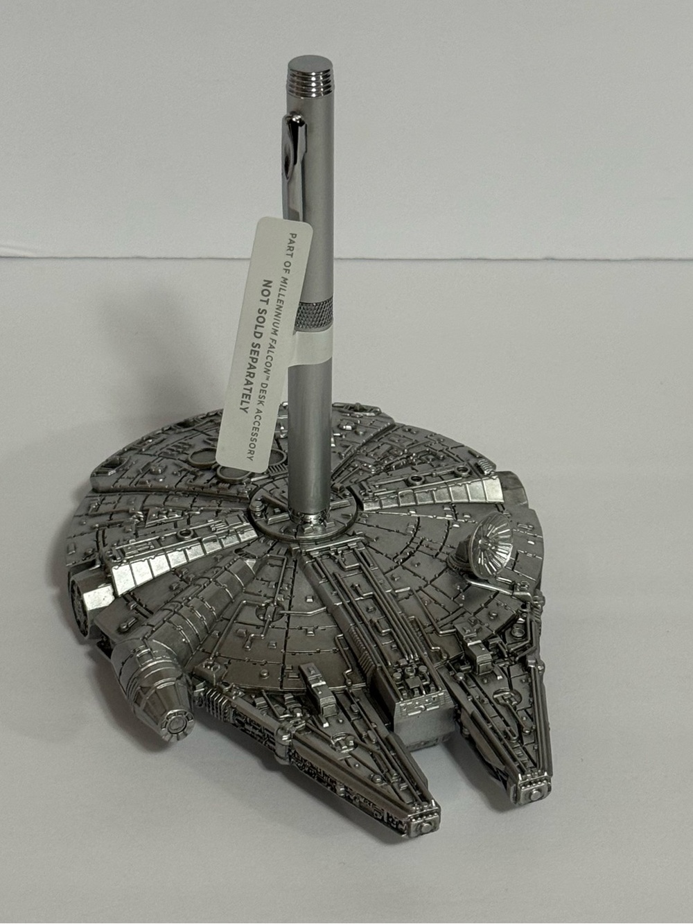 Hallmark Silver Millennium Falcon Desk Accessory With Pen Star Wars Disney NEW